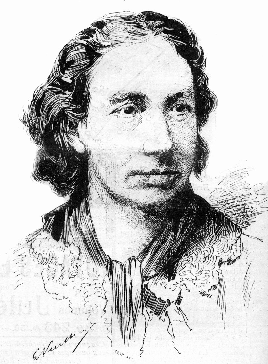 Retrato de Louise Michel (1830-1905), activista feminista y partidaria de la comuna de París. Aquí en 1887. de French School