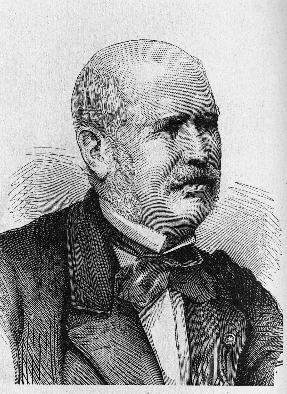 Retrato de M.F.E. Belgrand (1810 - 1878) - en "Album de la Ciencia; eruditos ilustres; Grandes descubrimientos" 1896 de French School