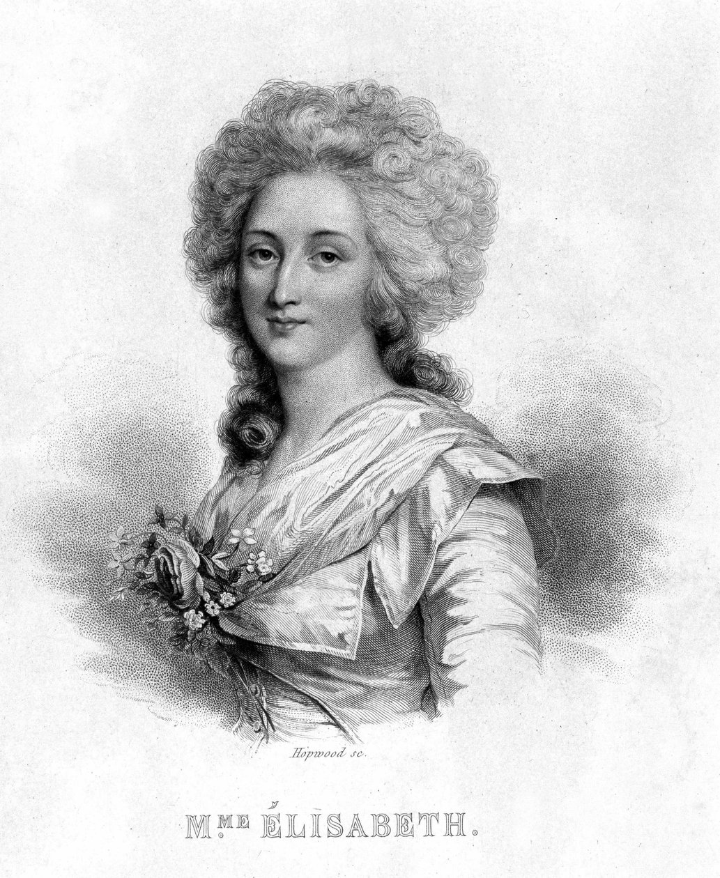 Retrato de Madame Elisabeth - en "Revolución francesa" por Thiers. Siglo XIX de French School