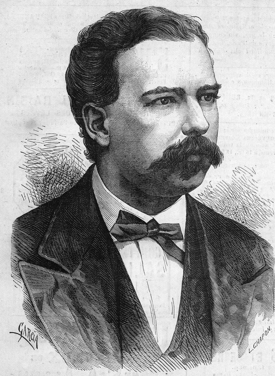 Retrato de Manuel Pardo (1834-1878), Presidente de Perú de 1872 a 1876. Grabado en “Le Monde Illustré” n°1132 del 7 de diciembre de 1878. de French School