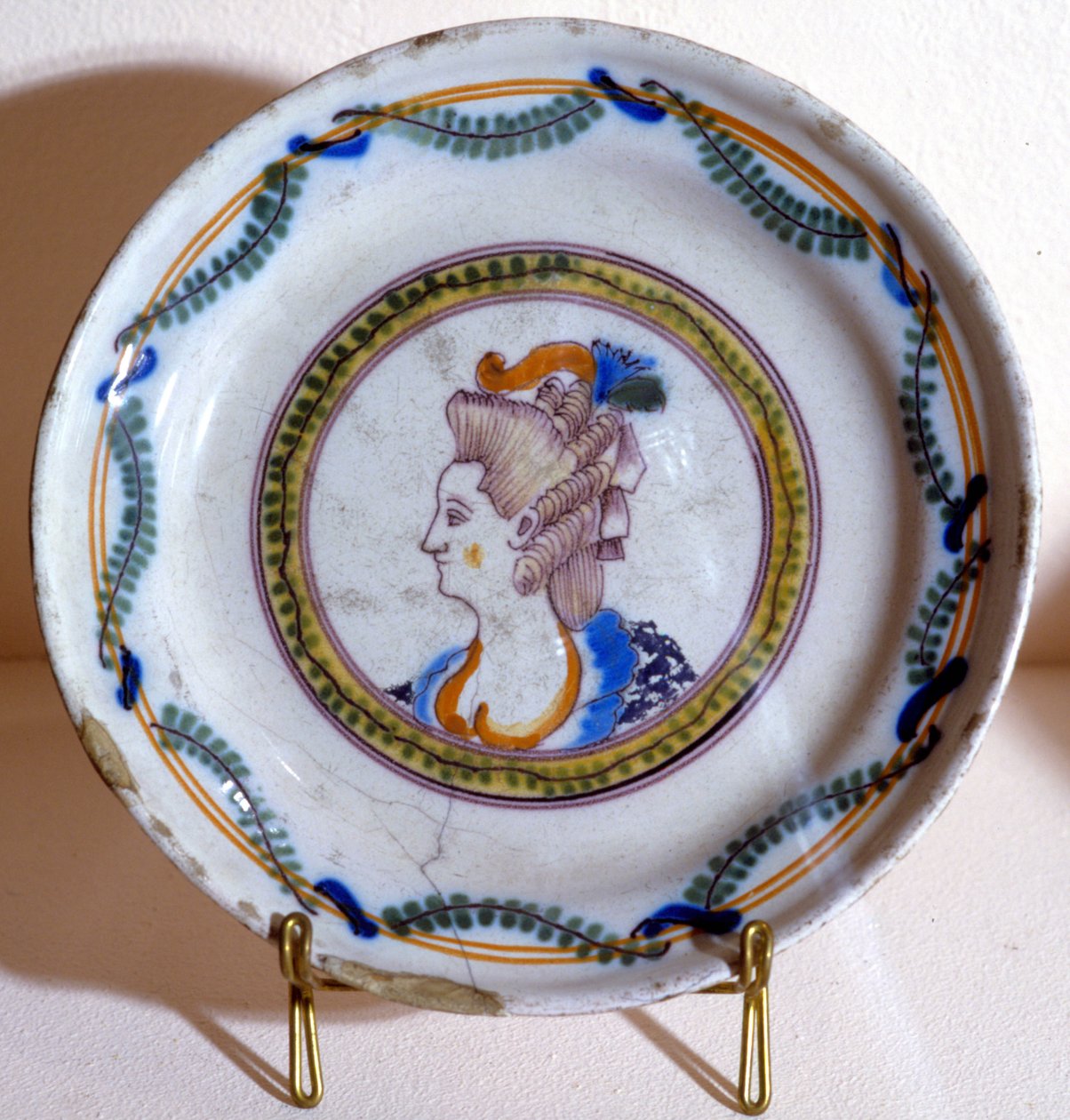 Retrato de María Antonieta - plato de loza de French School