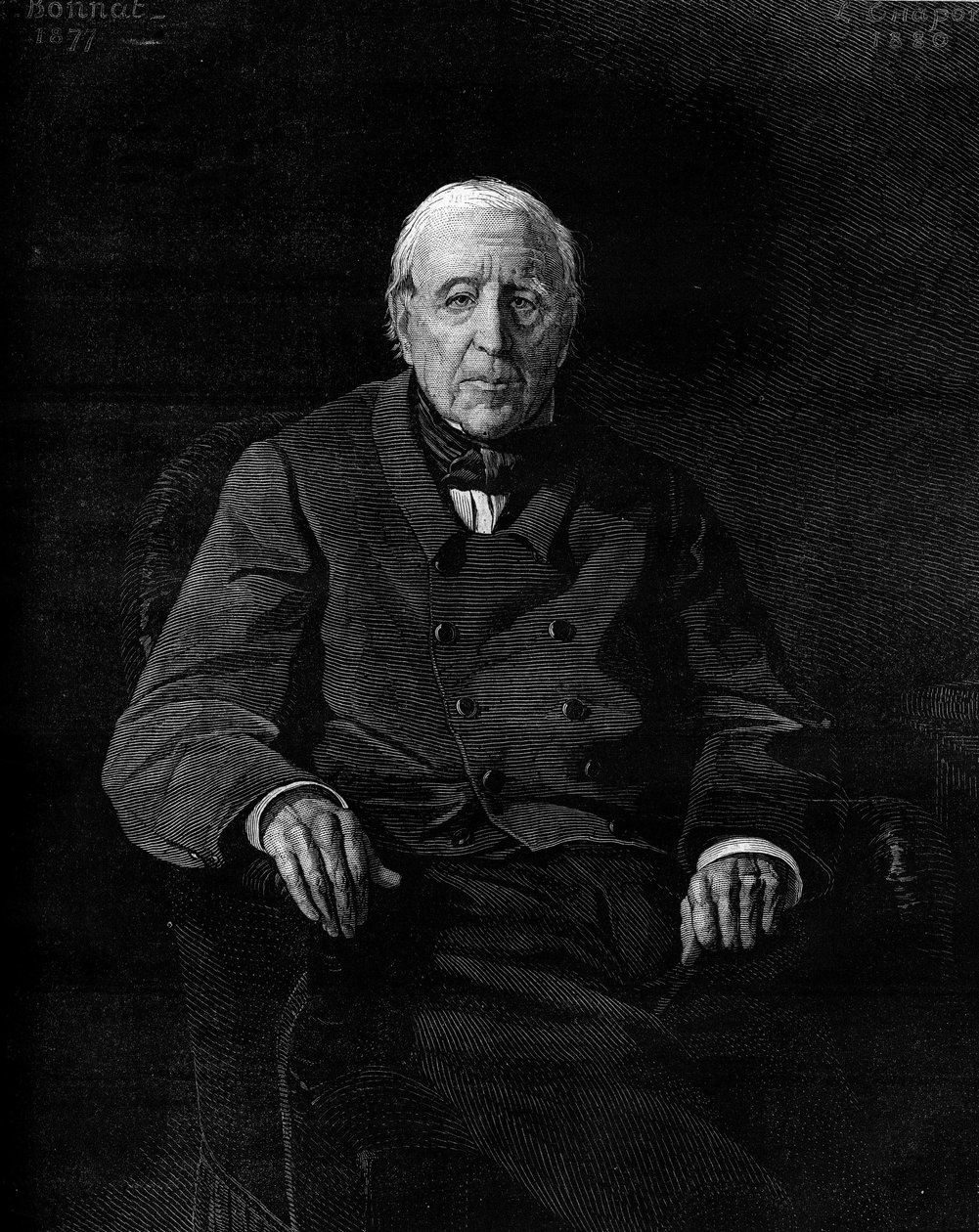 Retrato de Marthe Camille Bachasson, Conde de Montalivet (1801-1880), político francés. Grabado en “Le Monde Illustré” n°1190 del 17 de enero de 1880 de French School