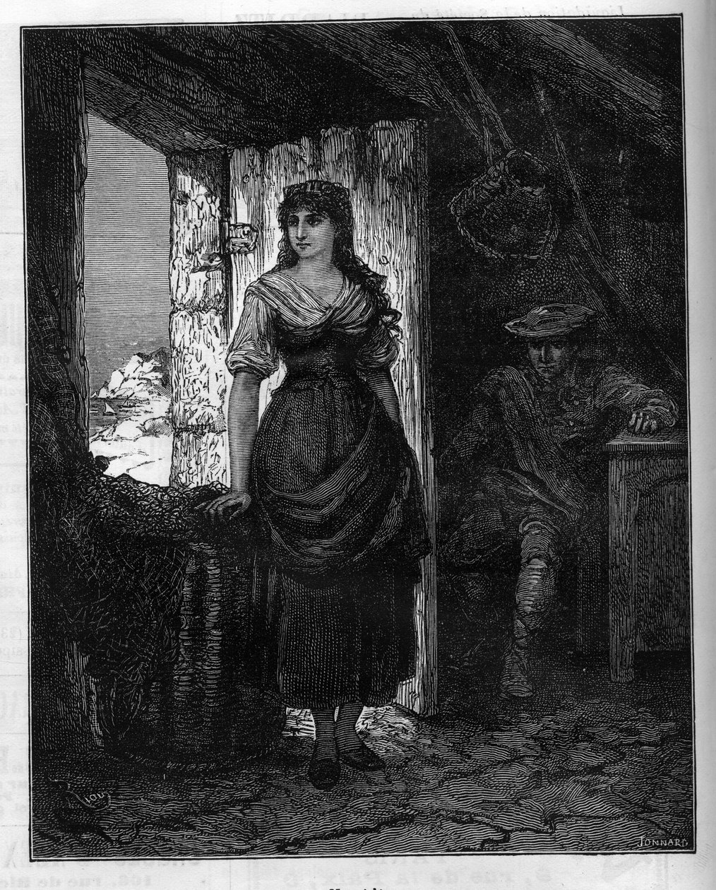 Retrato de Mercedes, personaje de la novela “El Conde de Montecristo” por Alexandre Dumas (1802-1870). Grabado en “Le Monde Illustré”, 30 de enero de French School