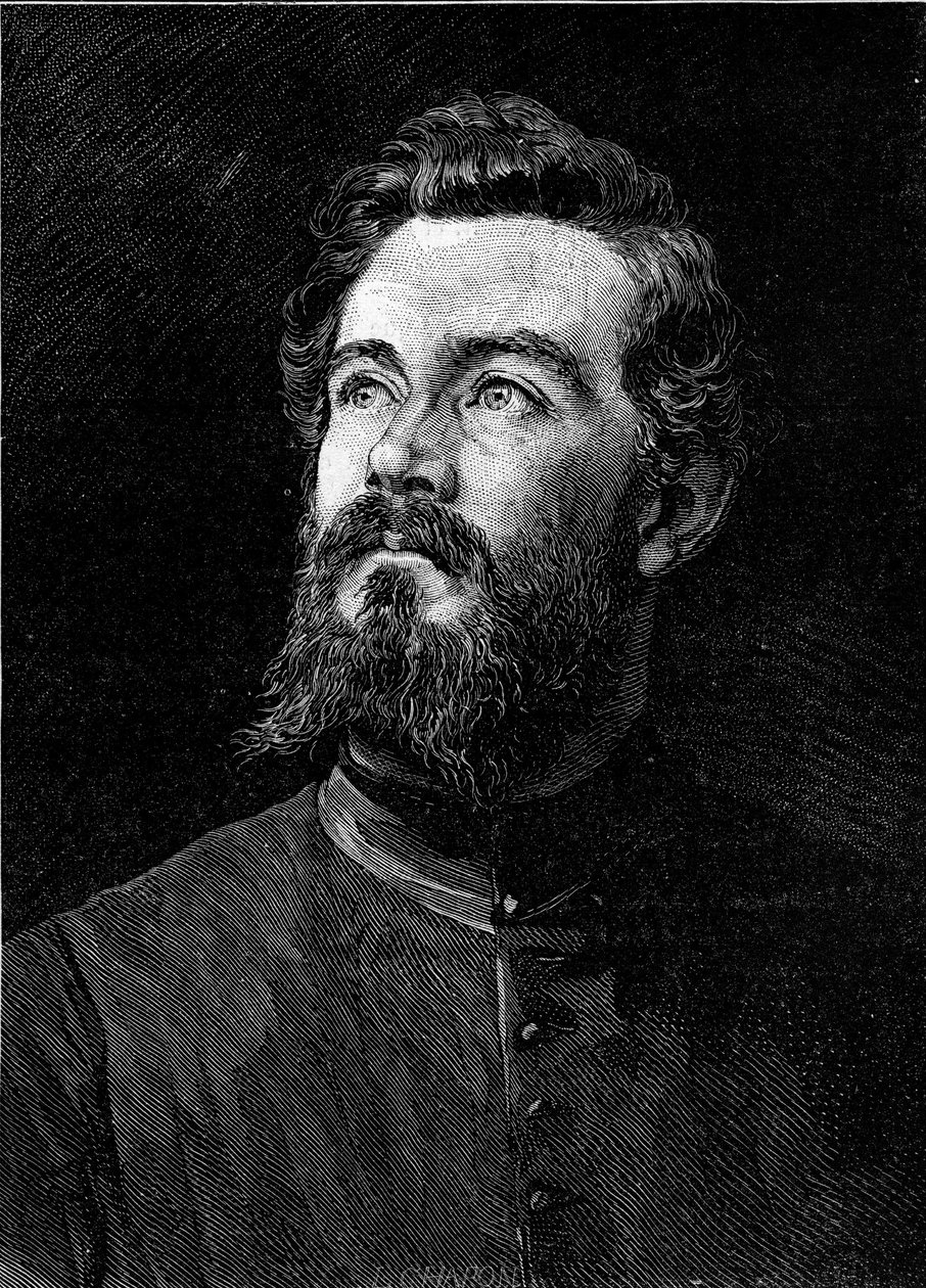 Retrato de Michel Alexandre Debaize (Abbé Debaize) (1845-1879), clérigo y viajero francés. Grabado en 