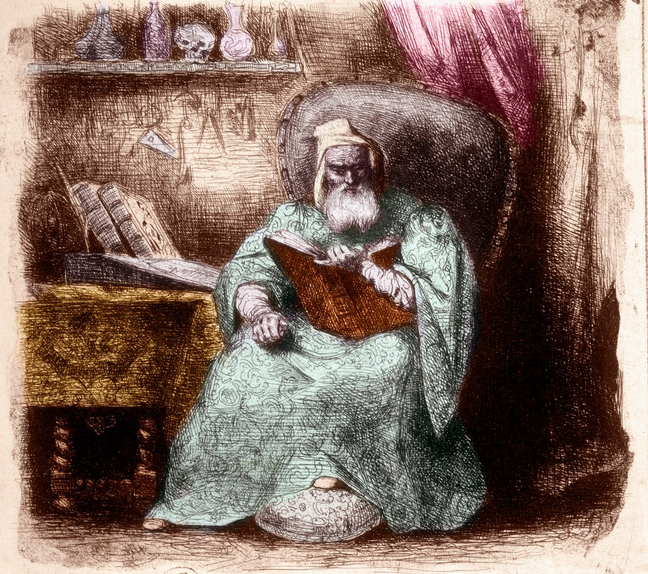 Retrato de Nostradamus, Michel de Notre Dame (Grabado) de French School