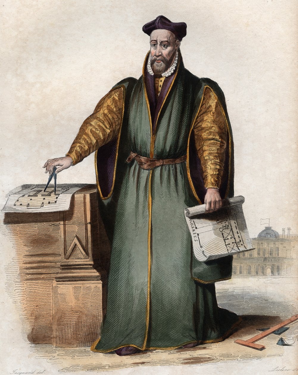 Retrato de Philibert Delorme (1510-1570), arquitecto francés de French School