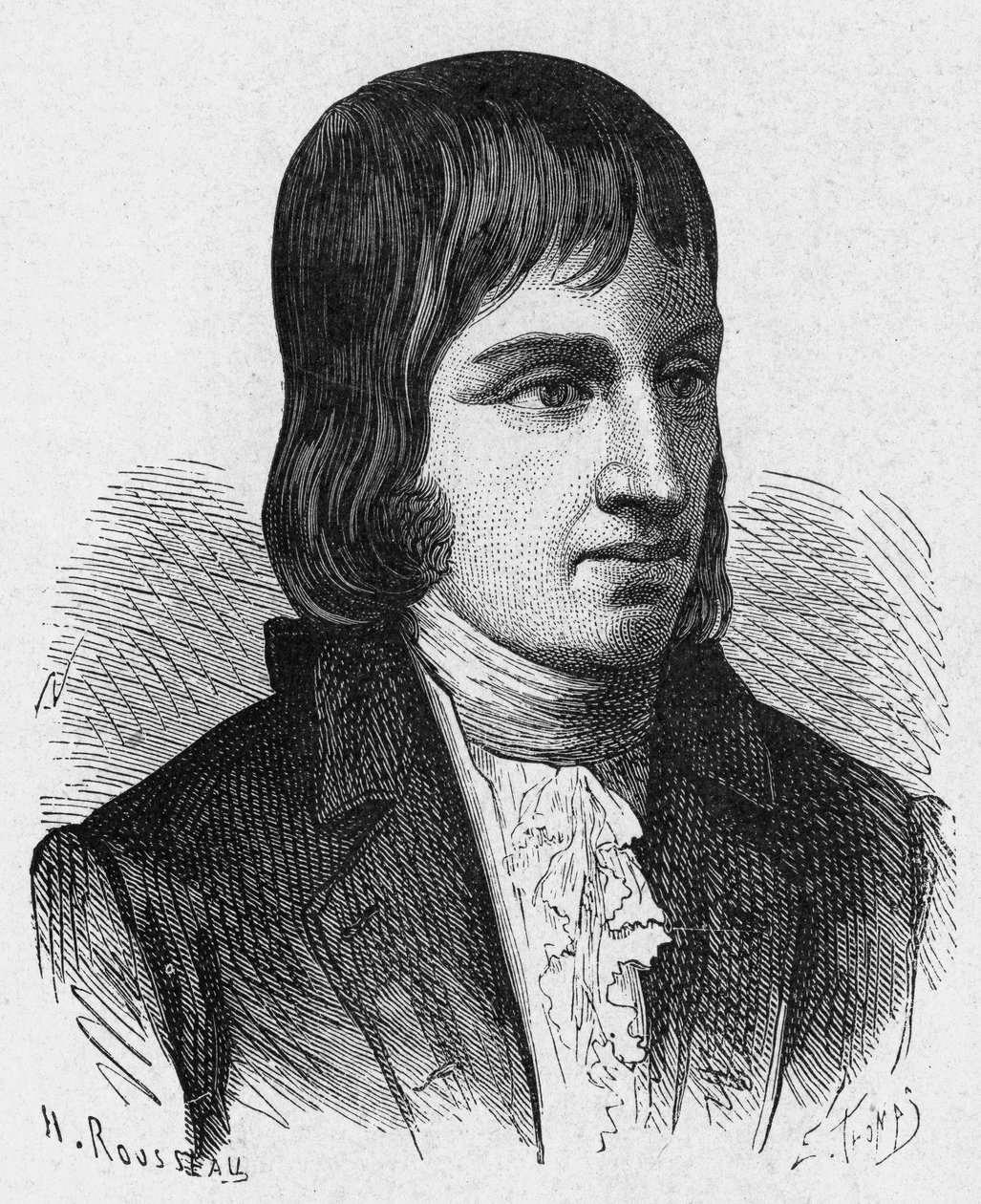 Retrato de Philippe Lebon (1769 - 1804), ingeniero y químico francés (inventor de la iluminación a gas) - en “Album de la Ciencia; científicos ilustres; Grandes descubrimientos” 1896. de French School