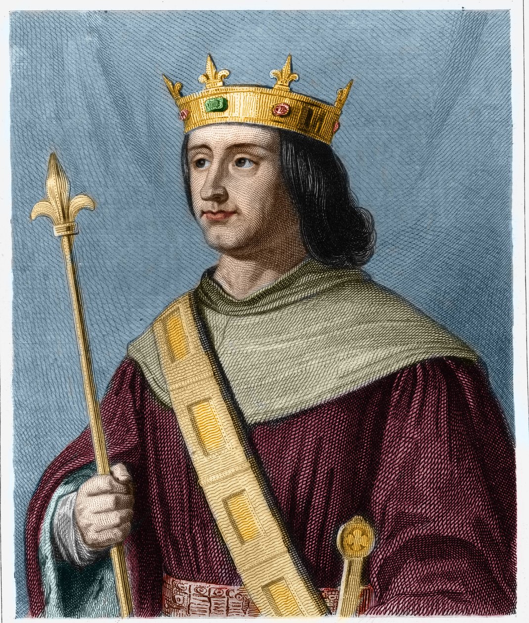Retrato de Felipe VI de Valois (1294-1350), Rey de Francia - en “Histoire des Français” por Lavallée, grabado, s.d. de French School