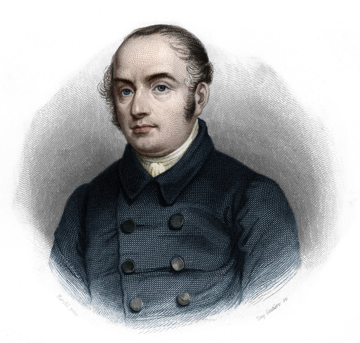 Retrato de Pierre Antoine Berryer (1790-1868) (llamado Berryer hijo), abogado francés. en “LIBRO DE ORADORES” de Louis de Cormenin Timon. 1842. Colección privada. de French School