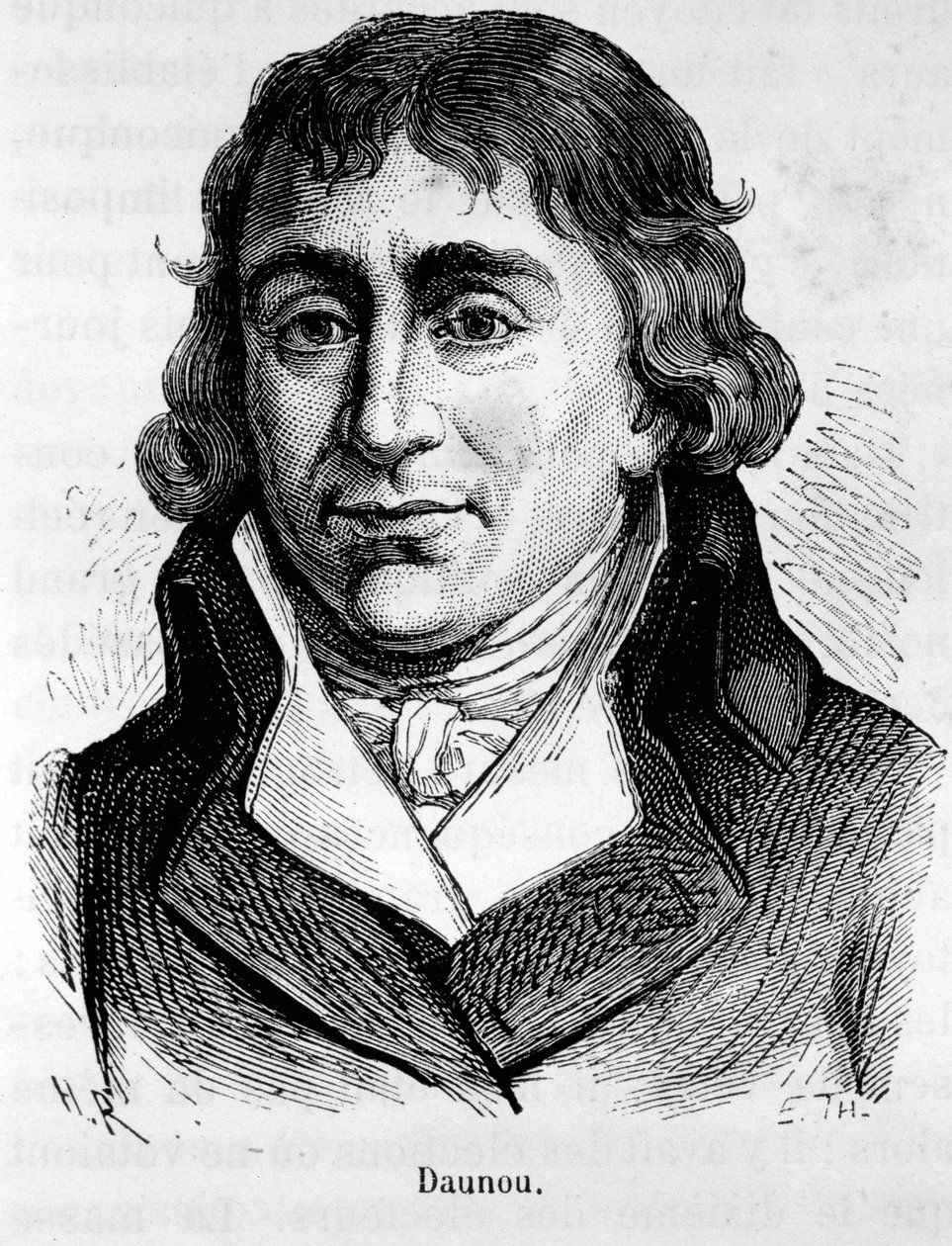 Retrato de Pierre Claude Francois Daunou, político e historiador francés (1761-1840) - en “La Historia de Francia” por Henri Martin de French School