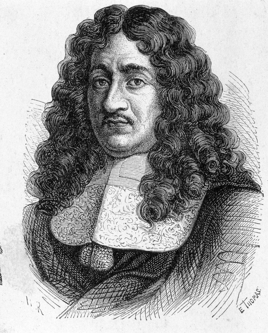 Retrato de Pierre Paul de Riquet (1604 - 1680), ingeniero francés que construyó el canal du midi - en "Álbum de la Ciencia; científicos ilustres; Grandes descubrimientos" 1896 de French School