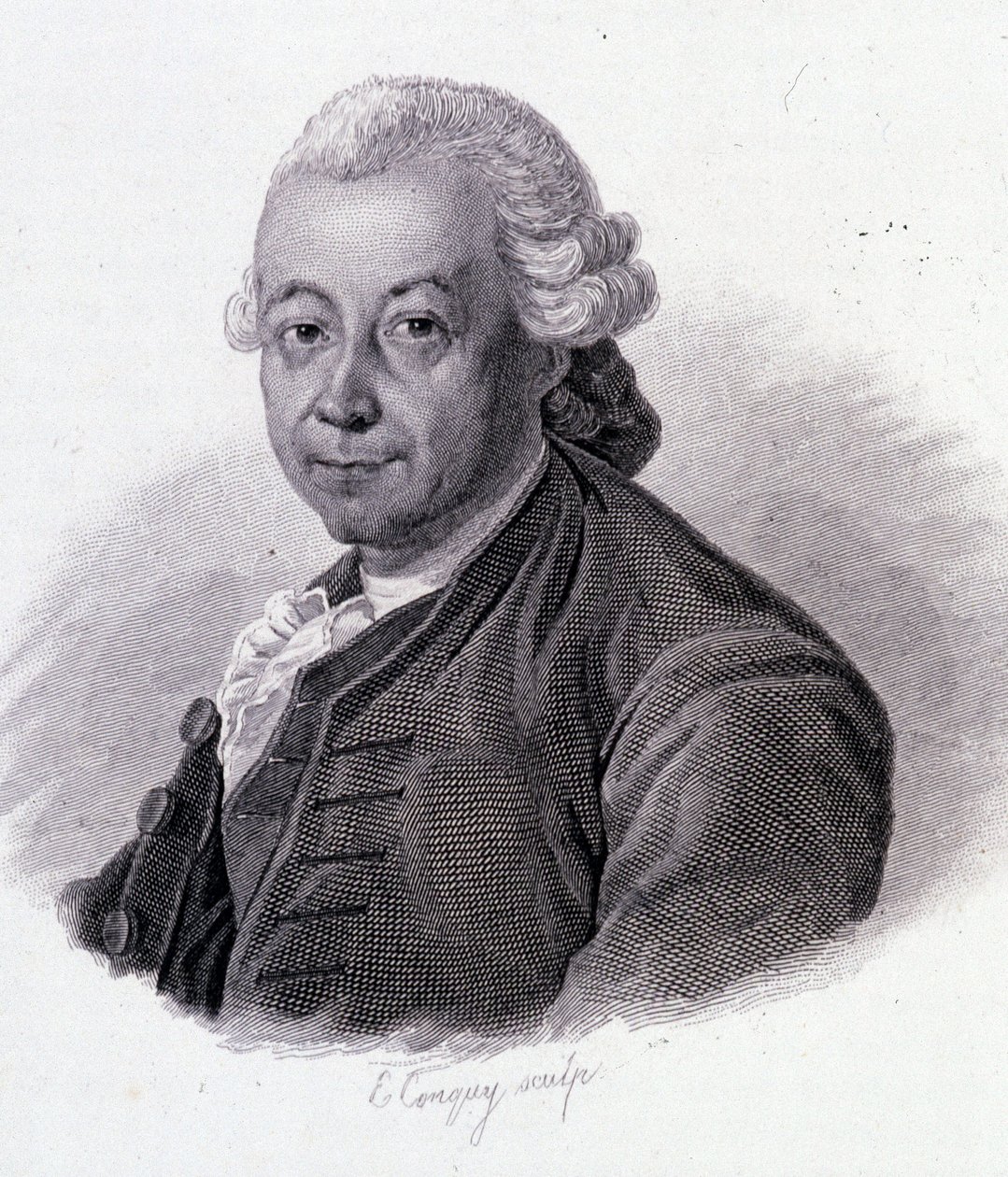 Retrato de Pierre Pepper (1719-1786), explorador francés - en "Retratos de hombres útiles" de French School