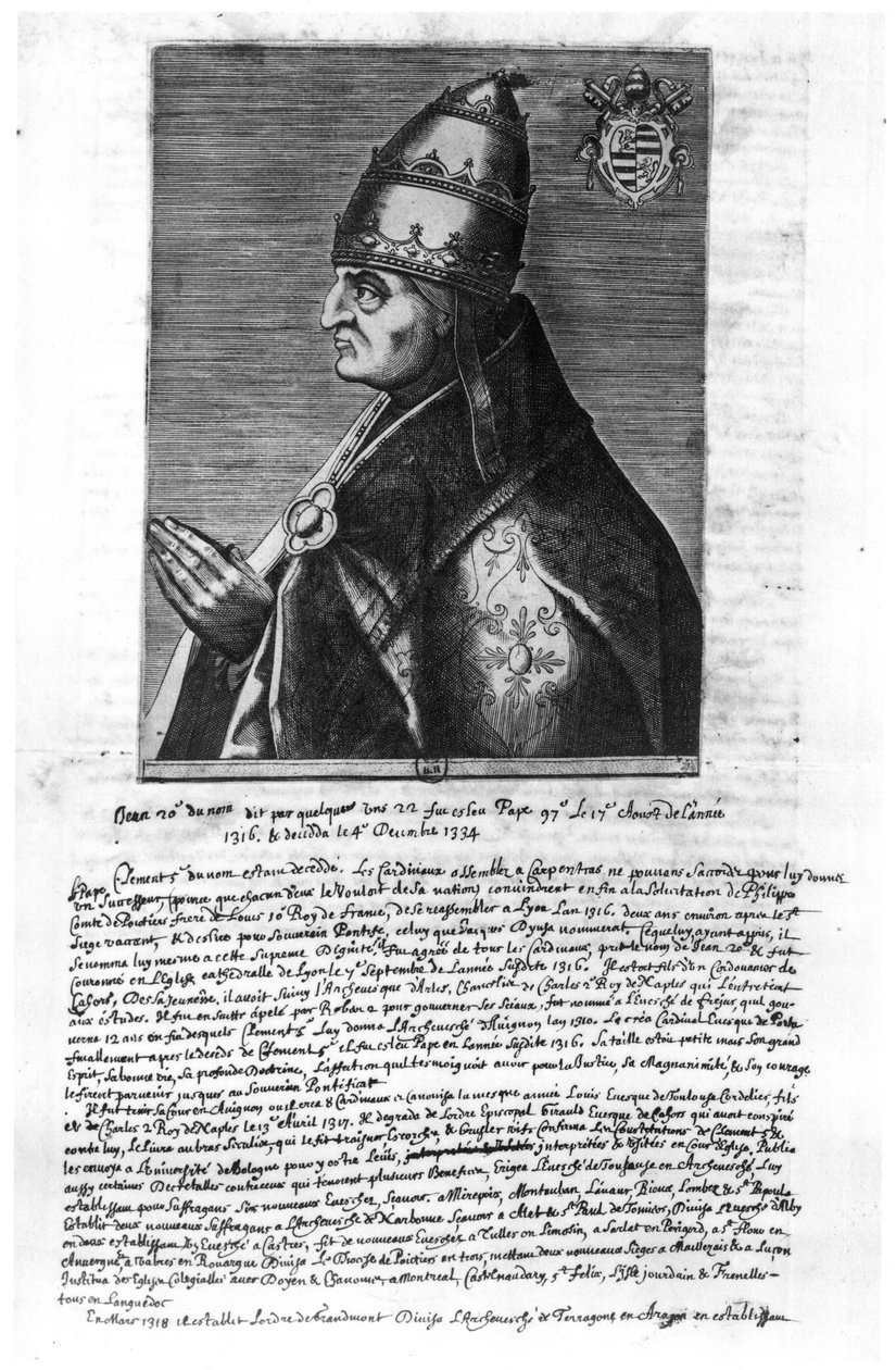 Retrato del Papa Juan XXII (1244-1334) de French School