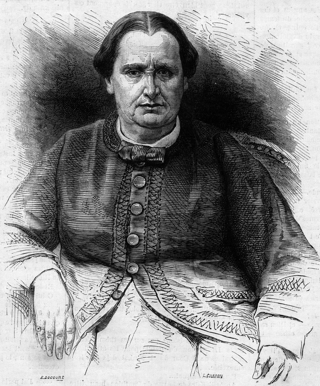 Retrato de la Princesa Elisa Napoleone Baciocchi (1806-1869), sobrina de Napoleón I. Grabado en 