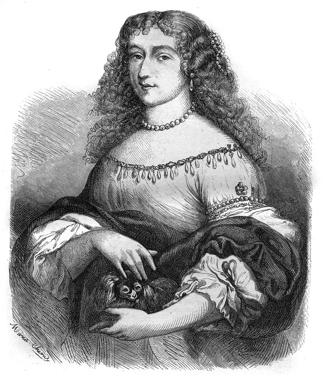 Retrato de la Reina Cristina de Suecia (Kristina Vasa) de French School
