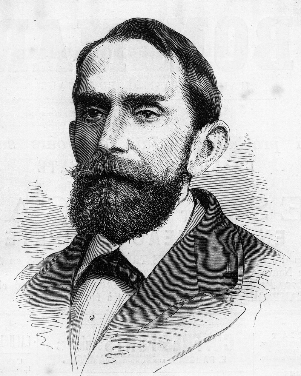 Retrato de Rafael Wenceslao Núñez Moledo (1825-1894), presidente de Colombia. Grabado en “Le Monde Illustré” n°1210 del 5 de junio de French School