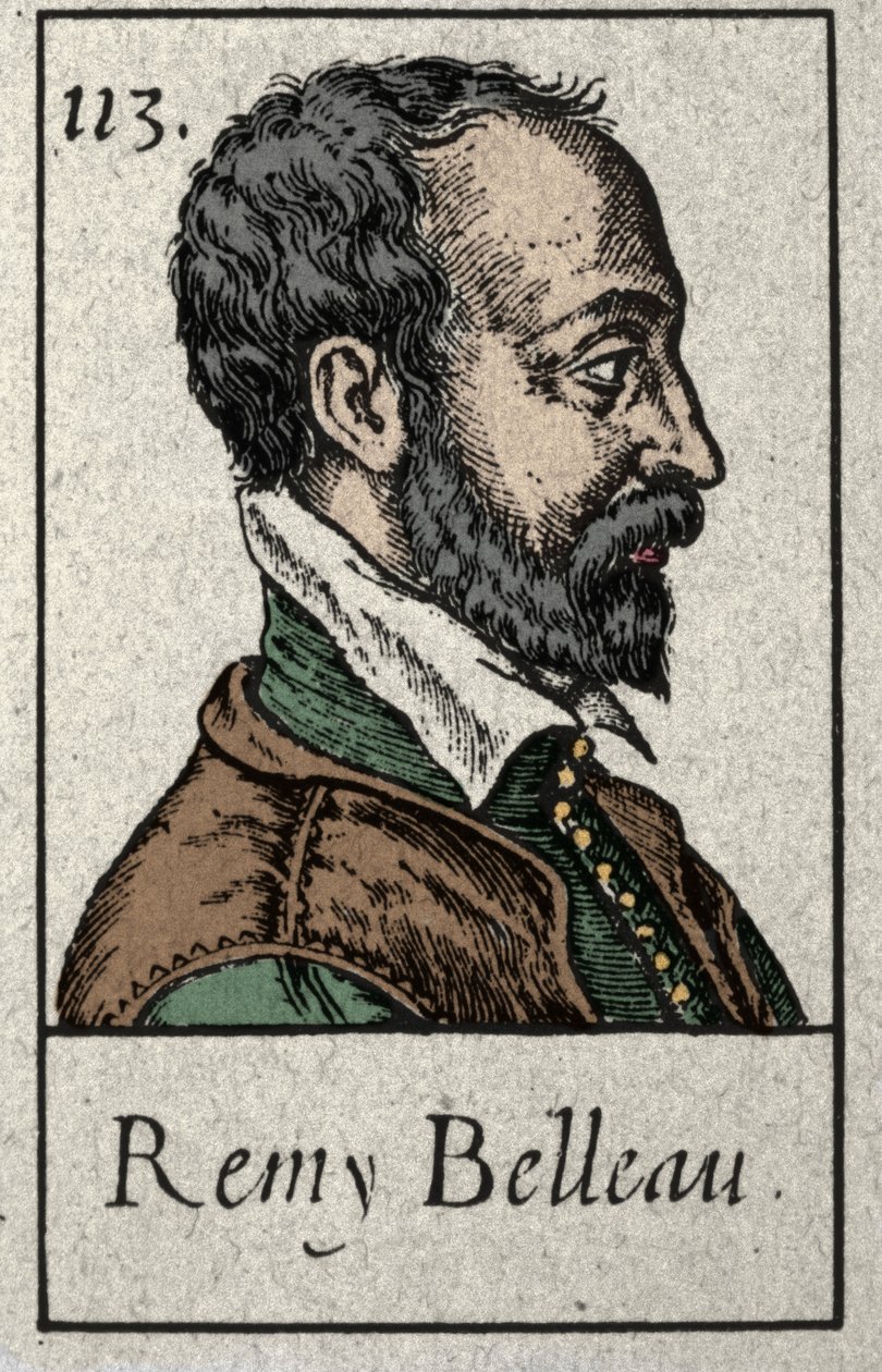 Retrato de Remy Belleau (1528-1577) poeta francés miembro del movimiento de la Pléyade. Grabado del siglo XIX. de French School