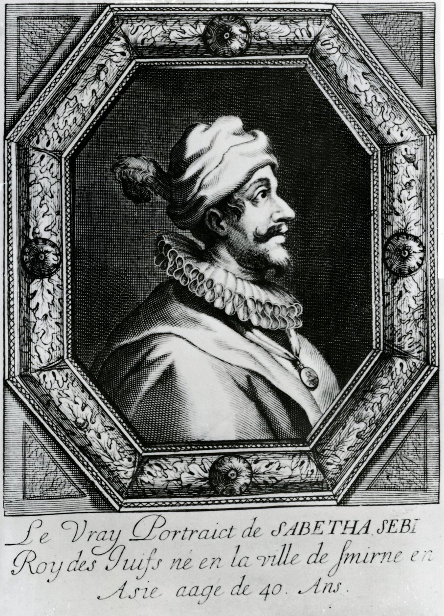 Retrato de Sabbatai Zevi [1626 – 1676], c.1666 de French School