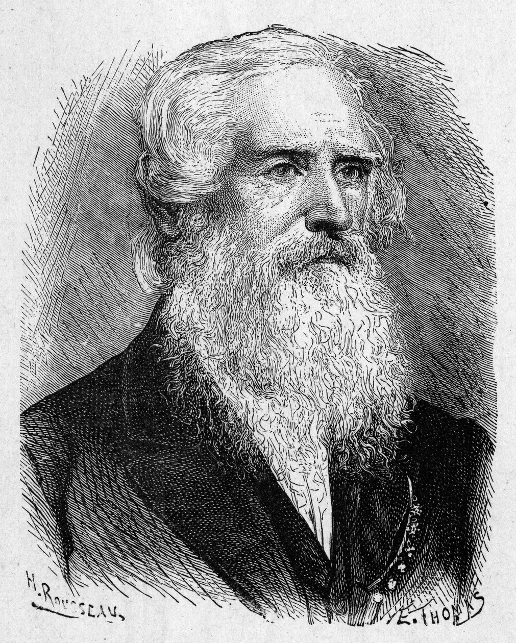 Retrato de Samuel Morse (1791 - 1872), pintor y físico estadounidense - en “Álbum de la Ciencia; científicos ilustres; Grandes descubrimientos” 1896 de French School