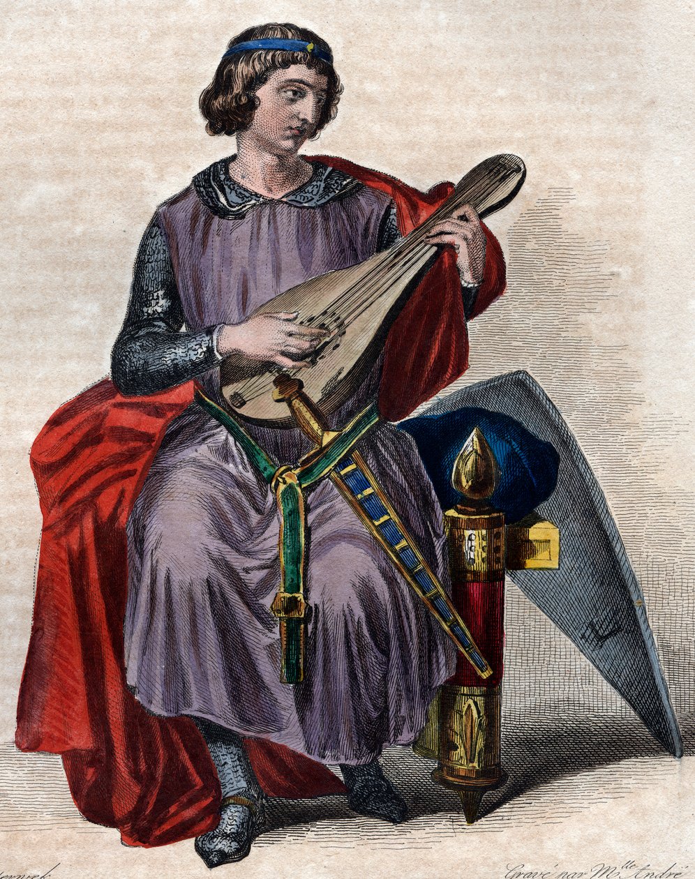 Retrato de Teobaldo I (1201-1253), Conde de Champaña (como Teobaldo IV) desde su nacimiento y Rey de Navarra desde 1234. de French School
