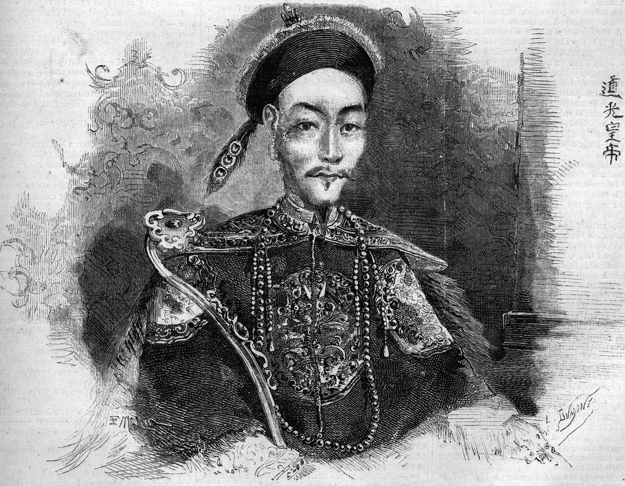 Retrato de Toa Kwang (Toa-Kwang o Daoguang) (1782-1850), Emperador de China de la Dinastía Qing. Grabado en "Le Monde Illustré" n°136 del 19 de noviembre de 1859 de French School