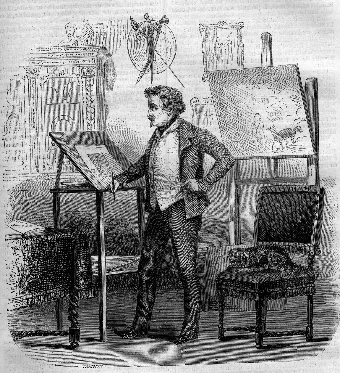 Retrato de Tony Johannot (Antoine Johannot conocido como) de French School