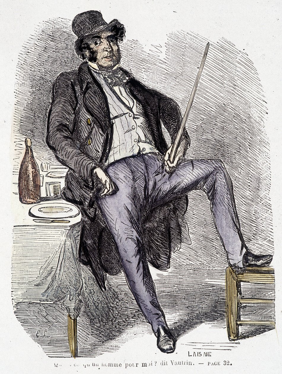 Retrato de Vautrin (personaje inspirado en Vidocq) - en "Esplendores y miserias de las cortesanas" de Balzac. de French School