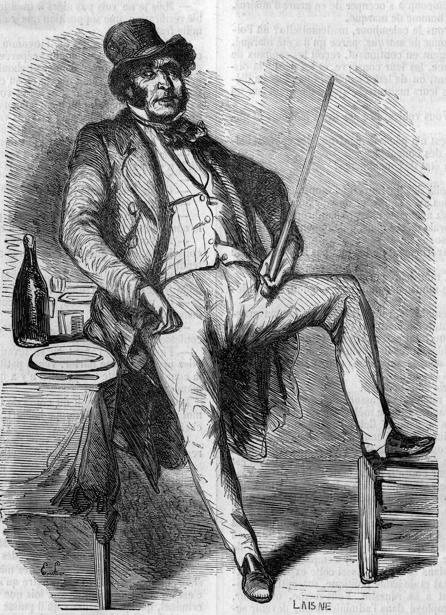 Retrato de Vautrin, personaje de la novela El padre Goriot. Grabado de mediados del siglo XIX. Ilustración para El padre Goriot de Honoré de Balzac (1799-1850) de French School