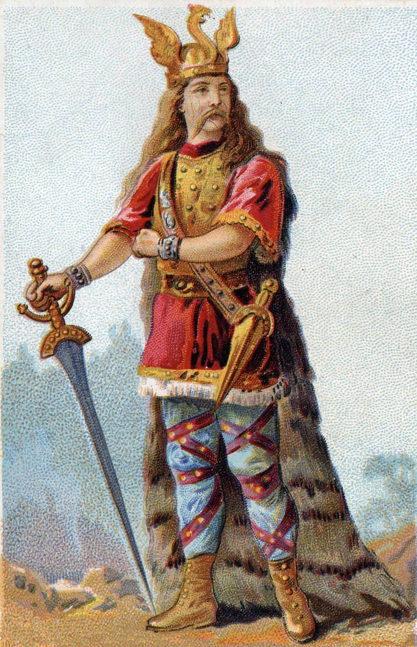 Retrato de Vercingétorix (72-46 a.C.), Rey de los Galos. Cromolitografía alrededor de 1890 de French School