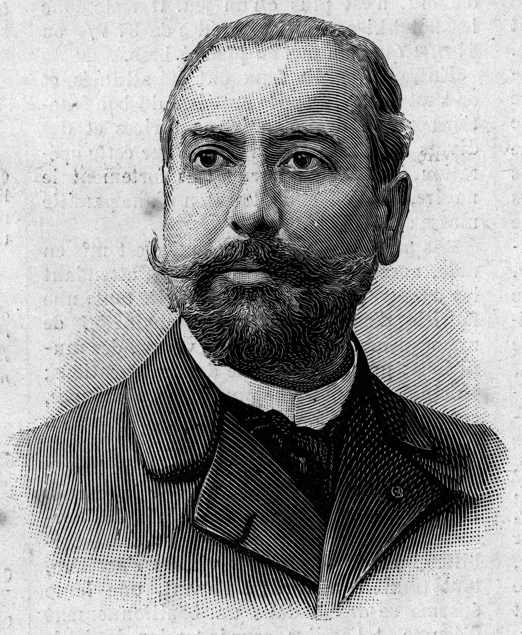 Retrato de Victor Théophile Liotard (1858-1916), farmacéutico y explorador colonial francés. Grabado en Journal des Voyages del 29 de enero de French School