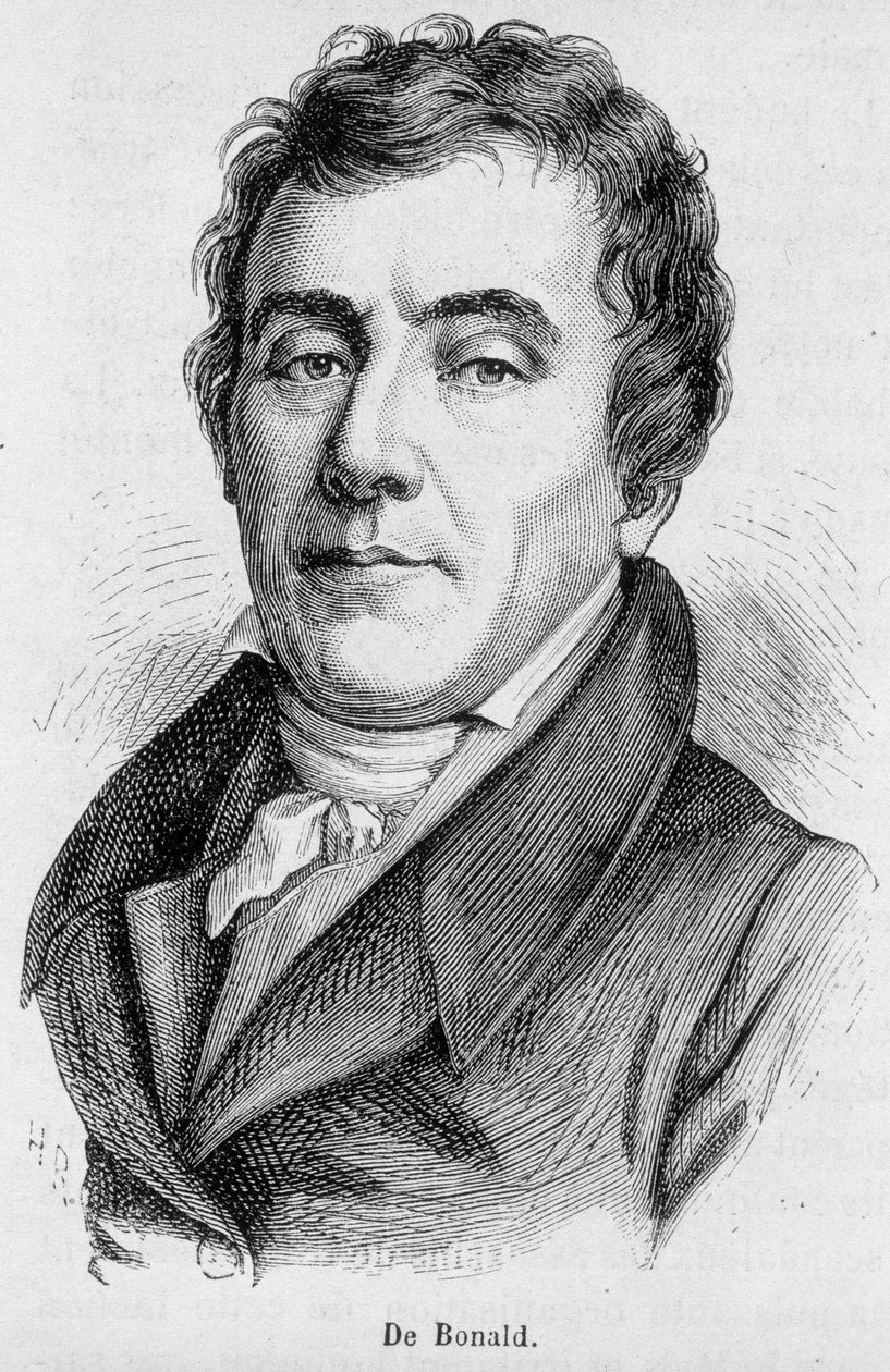 Retrato del Vizconde Louis de Bonald (1754 - 1840), escritor político francés - en “L