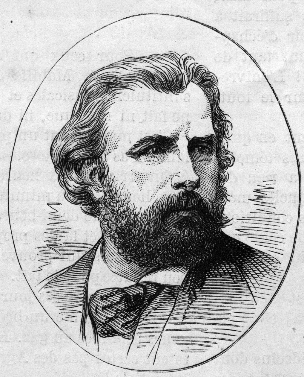 Retrato de William Adolphe Bouguereau, pintor francés. Grabado en 