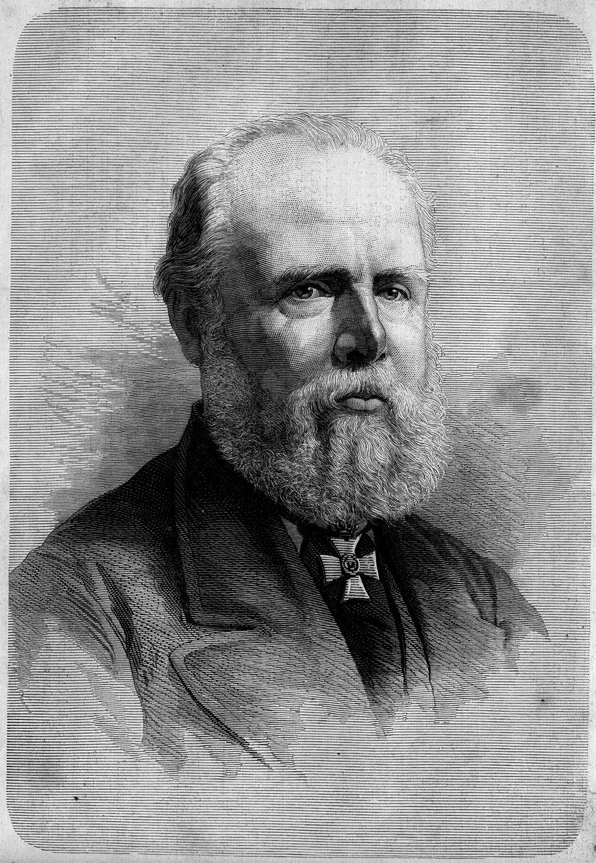Retrato de Guillermo III (1817-1890), Rey de Holanda. Grabado en "Le Monde Illustré" n°1139 del 25 de enero de French School