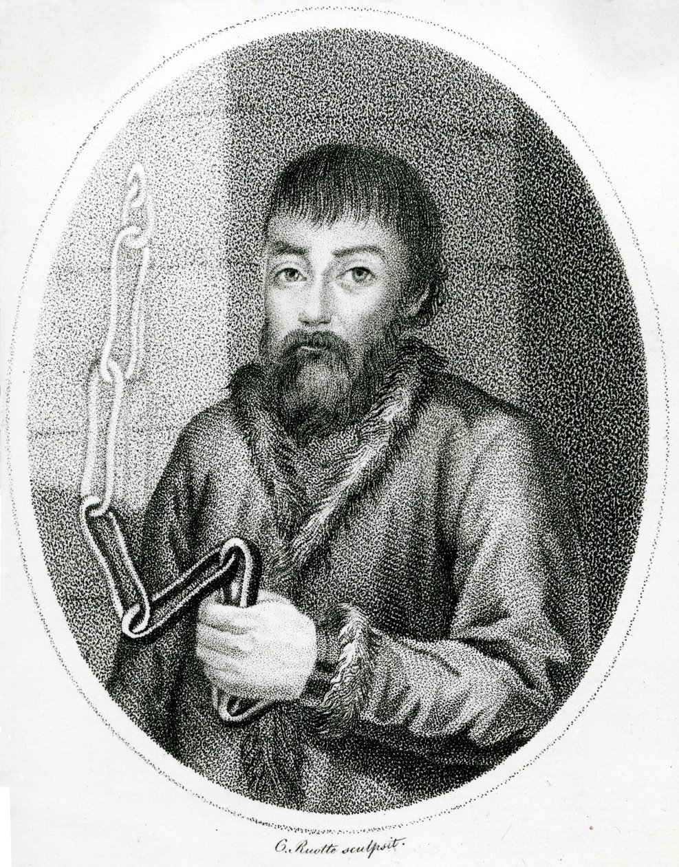 Retrato de Yemelyan Pugachev, siglo XVIII de French School