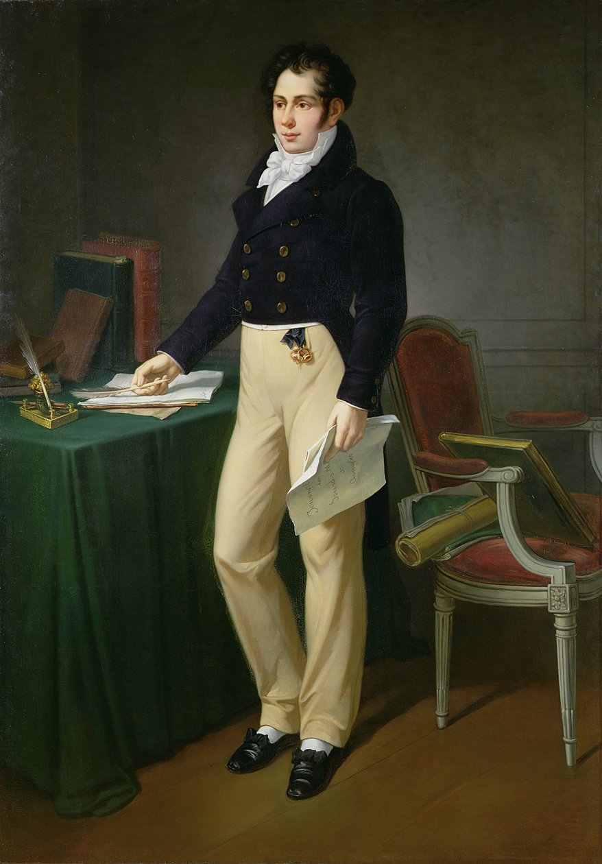 Retrato de un joven sosteniendo el Journal des Sourds-Muets et Aveugles, c.1830-40 de French School