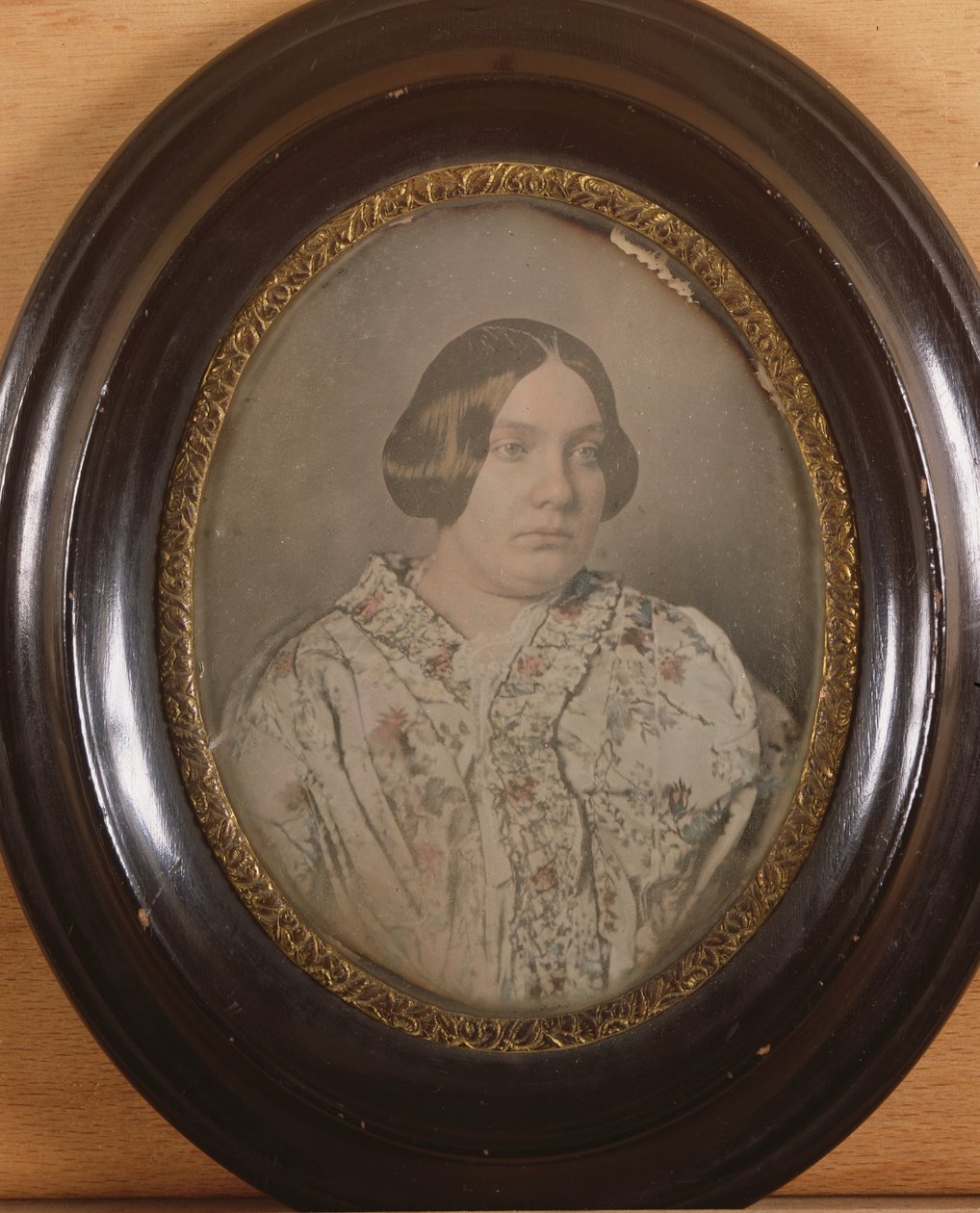 Retrato de una mujer desconocida, 1850 (daguerrotipo coloreado) de French School