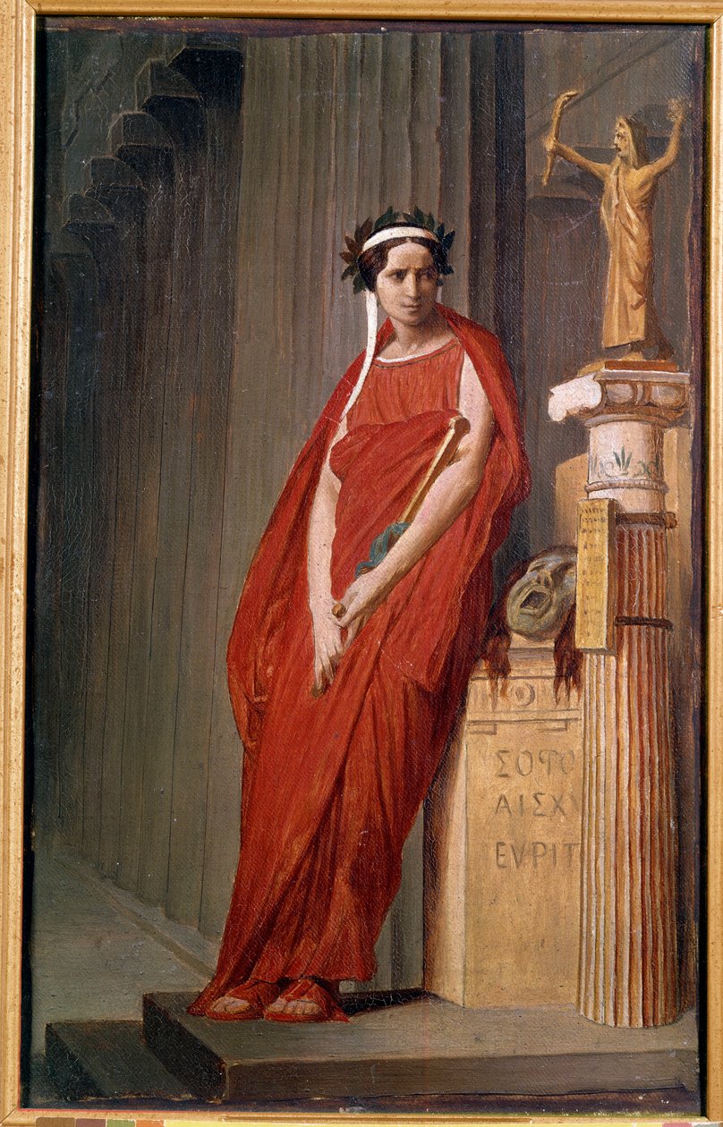 Retrato de la comediante Elisabeth Felix llamada Mademoiselle Rachel (1821-1858) encarna la tragedia de French School