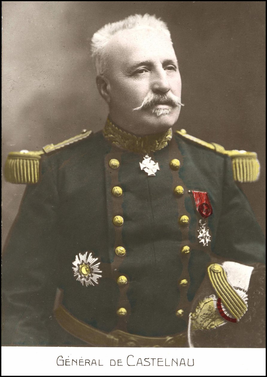 Retrato del general francés Noël Édouard de Curieres de Castelnau (1851-1944). Postal del siglo XX. de French School