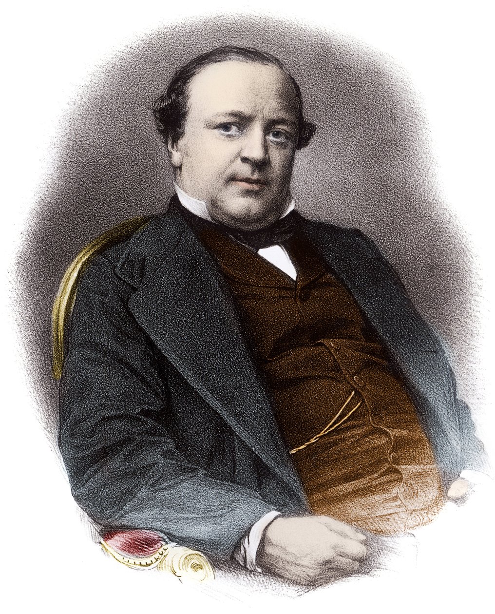 Retrato del abogado francés Charles Alexandre Lachaud (1818-1882) - Grabado del siglo XIX Colección privada de French School
