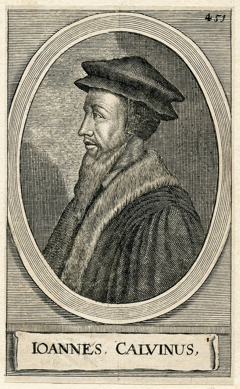 Retrato del teólogo francés Juan Calvino de French School