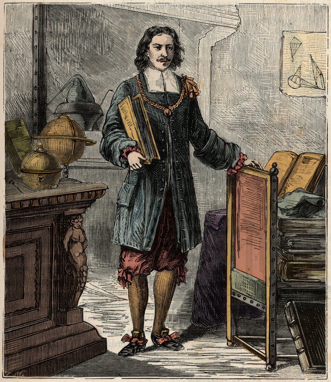 Retrato del ingeniero y físico alemán Otto von Guericke (1602-1686) de French School