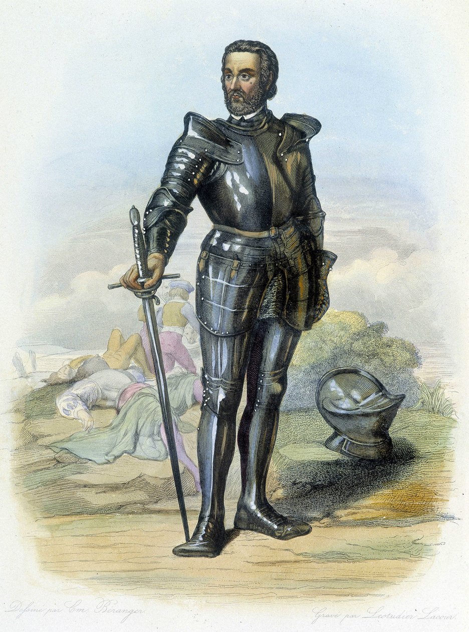 Retrato del Caballero Bayard (1475-1524) - en "Le Plutarque français", ed. Mennechet de French School