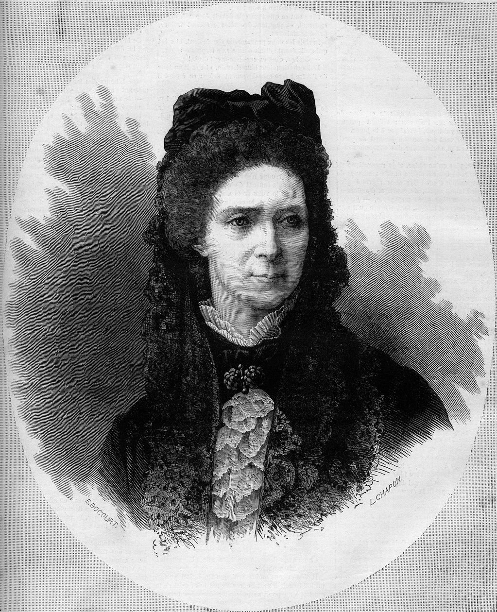Retrato de la Emperatriz rusa María Alexandrovna (1824-1880), nacida Princesa María de Hesse y del Rin. Grabado en “Le Monde Illustré” n°1211 del 12 de junio de 1880. de French School
