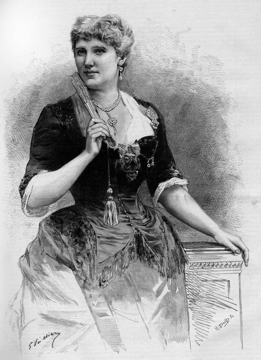 Retrato de la soprano sueca Christine Nilsson (1843-1921), en el Mundo Ilustrado 1887. de French School