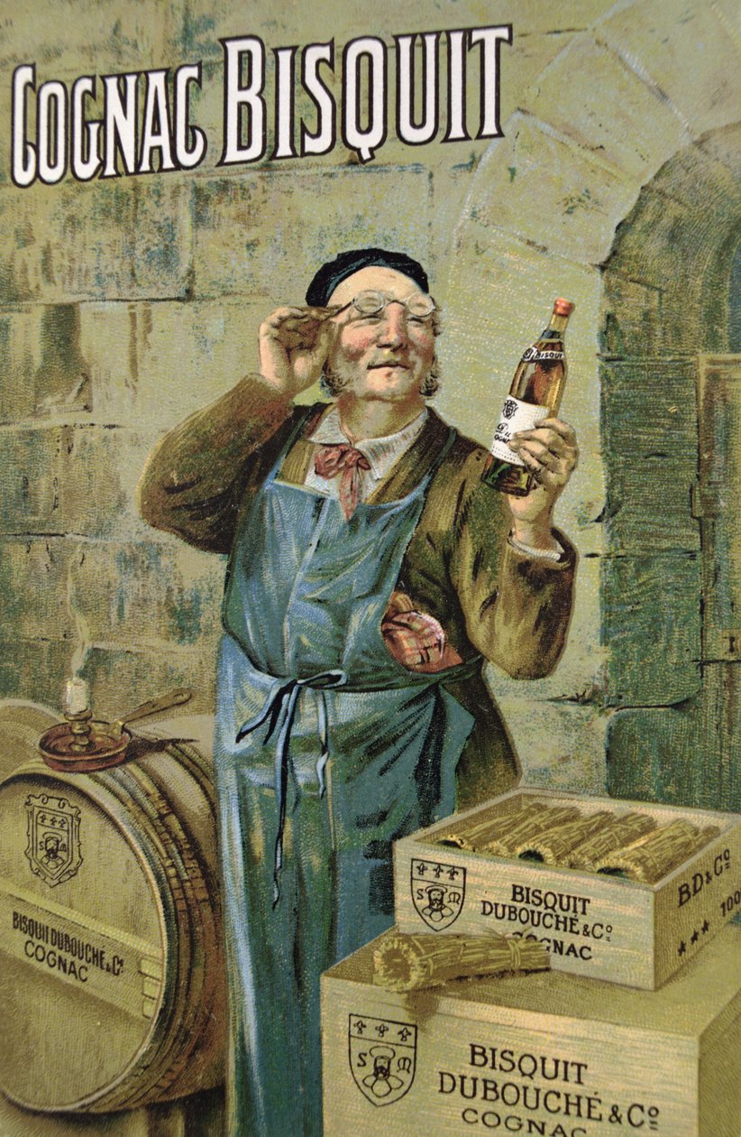 Cartel publicitario del coñac Bisquit de French School