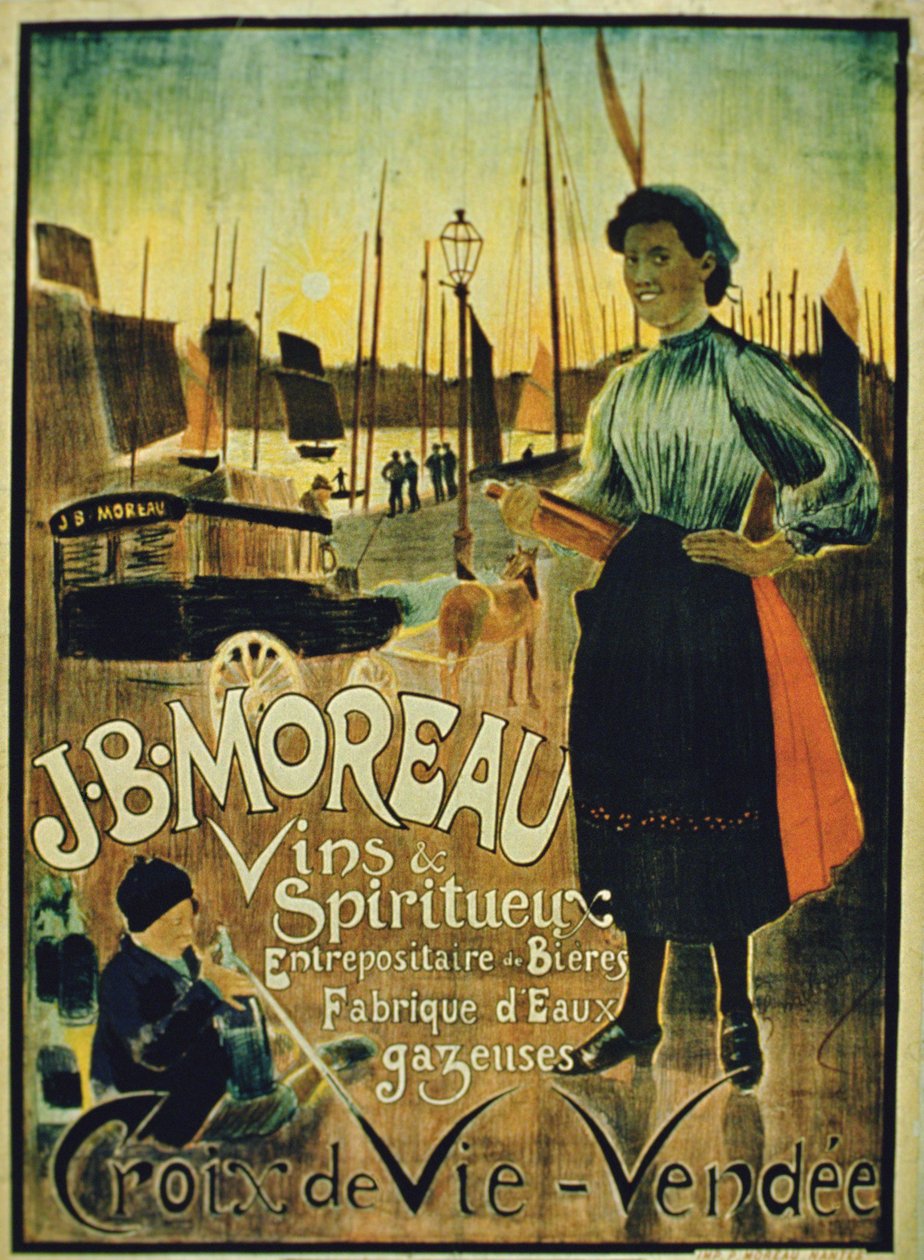 Póster publicitario de Croix de Vie, hecho por J.B. Moreau, Vendee de French School