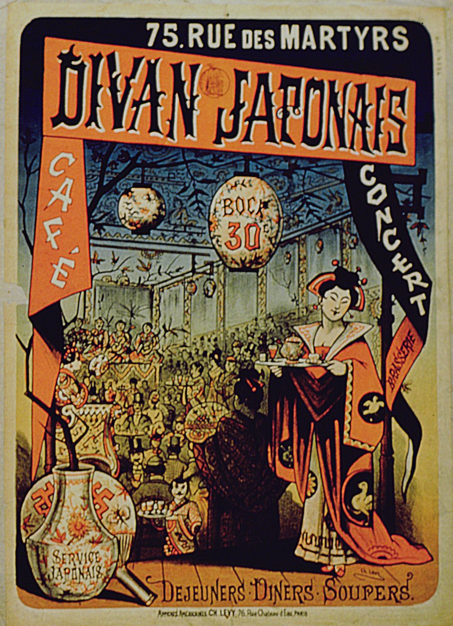 Póster publicitario para Divan Japonais, París de French School