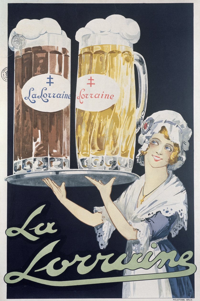 Cartel publicitario de la cerveza La Lorraine de French School
