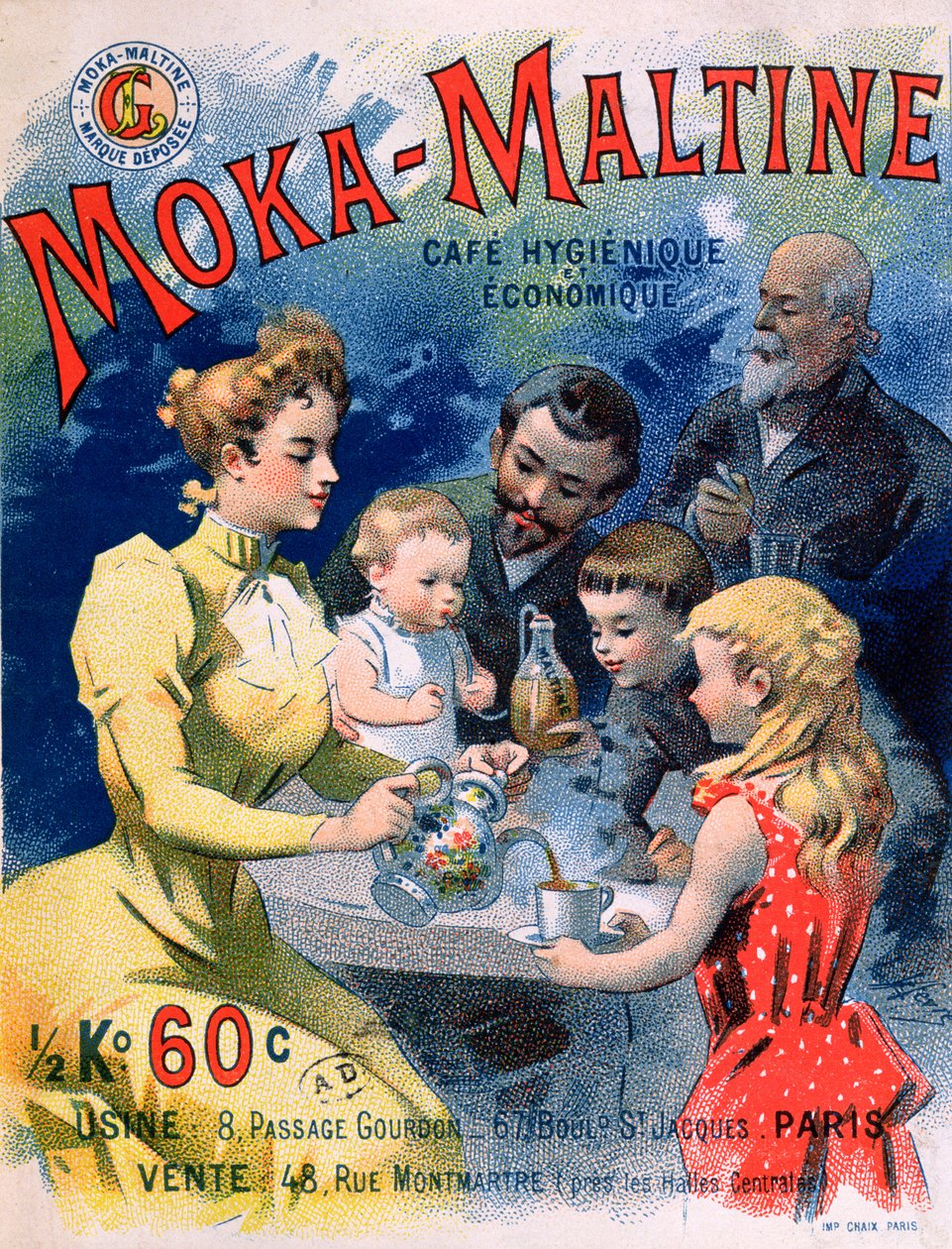 Póster publicitario de café Moka-Maltine, c.1900 de French School