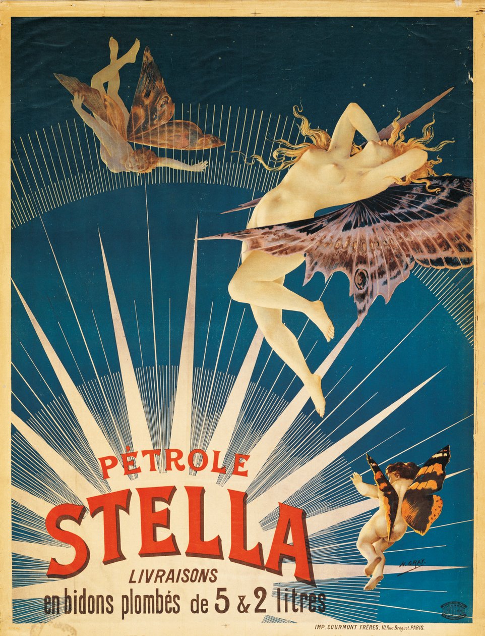 Póster publicitario de Stella petrol, 1897 de French School